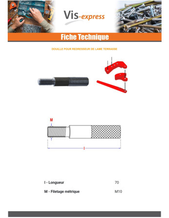 Douille Pour Redresseur de lames de terrasse