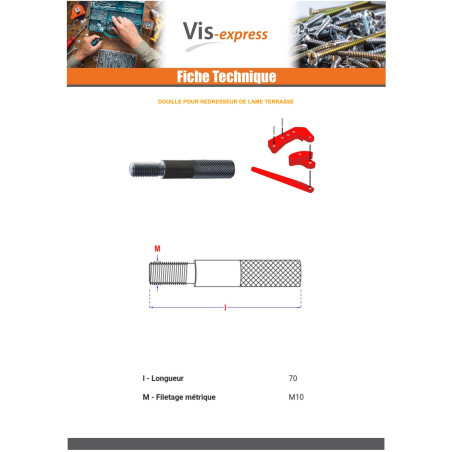 1 x Douille Pour Redresseur de lames de terrasse
