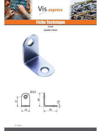 Equerre de fixation 31X20X21 Acier zingué
