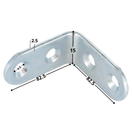 1 x Equerre 82.5X82.5X15 4 Trous Diamètre 4.5 Acier zingué