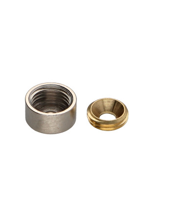 Rosace cyndrique ou cache vis (1 rosace et 1 cuvette de vis) Laiton nickelé Diamètre 15 Vis 3 à 4.5