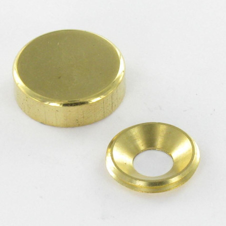 1 x Rosace cyndrique ou cache vis (1 rosace et 1 cuvette de vis) Laiton Diamètre 15 Pour Vis M5