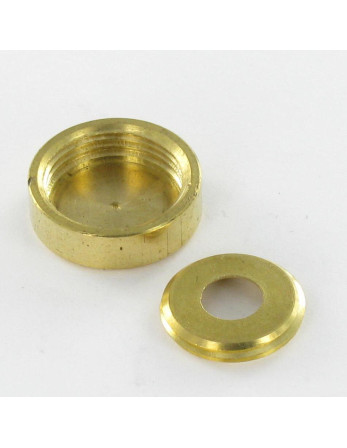 Rosace cyndrique ou cache vis (1 rosace et 1 cuvette de vis) Laiton Diamètre 15 Pour Vis M5
