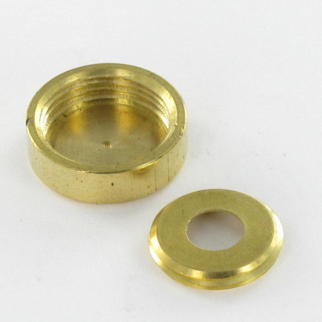 1 x Rosace cyndrique ou cache vis (1 rosace et 1 cuvette de vis) Laiton Diamètre 15 Pour Vis M5