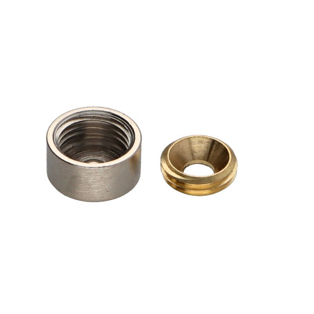 1 x Rosace cyndrique ou cache vis (1 rosace et 1 cuvette de vis) Laiton nickelé Diamètre 12 Vis 2.5