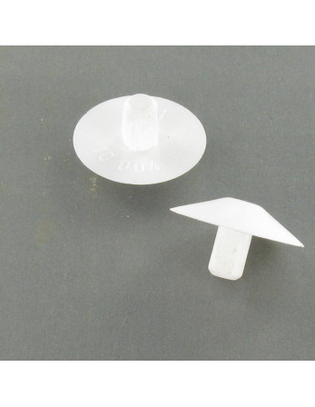 Bouchon Diamètre du corps 5 Diamètre de tête: 20 Longueur sous tête 7.5 Polyéthylène blanc