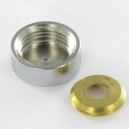 1 x Rosace cyndrique ou cache vis (1 rosace et 1 cuvette de vis) Laiton chrome Diamètre 15 Pour Vis M5