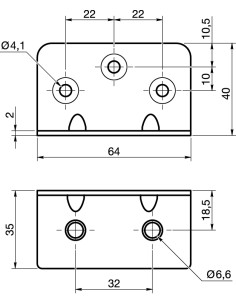 Equerre de fixation renforcée emboutie 640X400X20 Acier... 2