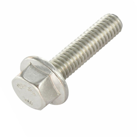 1 x Vis métaux Tête hexagonale TH Embase collerette crantée M5X30 Inox A4