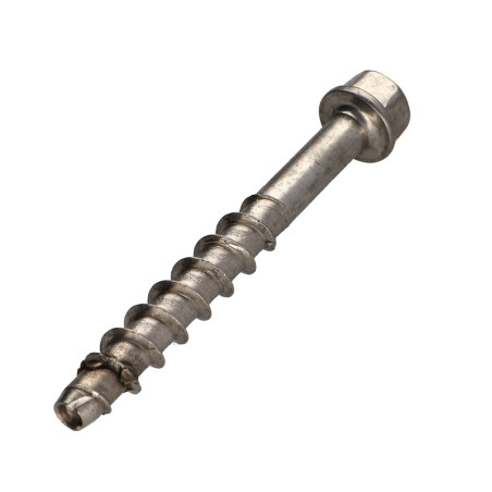 1 x Vis béton Tête hexagonale TH SW15 Inox A4 12X120 Filetée sur 35