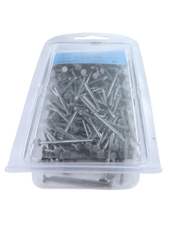 Blister de 200GR Pointes Tête Plate Longueur 35 Acier brut