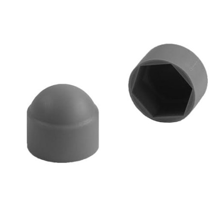 1 x Cache Ecrou ou cache tête vis Tête hexagonale TH M10 Polyéthylène Gris Sur plat 17