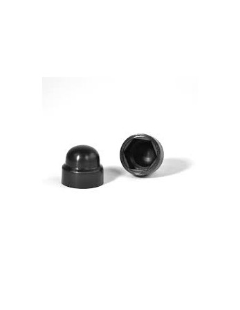 Cache Ecrou ou cache tête vis Tête hexagonale TH M12 Polyethylène noir Sur plat 19
