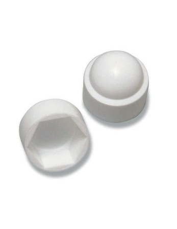 Cache Ecrou ou cache tête vis Tête hexagonale TH M18 Polyéthylène blanc Sur plat 27