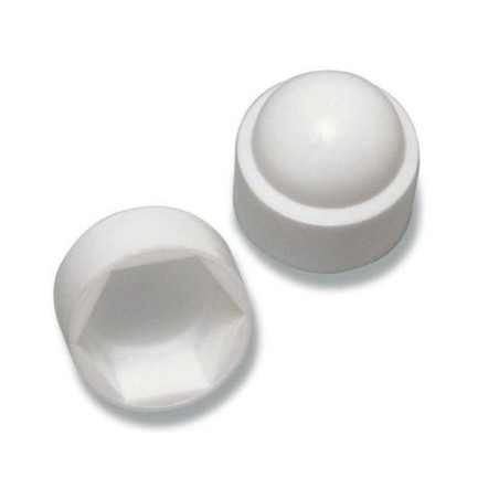 1 x Cache Ecrou ou cache tête vis Tête hexagonale TH M18 Polyéthylène blanc Sur plat 27