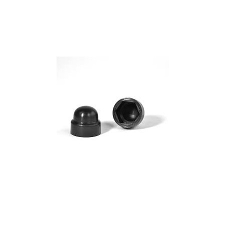 1 x Cache Ecrou ou cache tête vis Tête hexagonale TH M12 Polyethylène noir Sur plat 19 SA