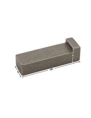 Clavette à talon Acier brut 10X8 Longueur 100
