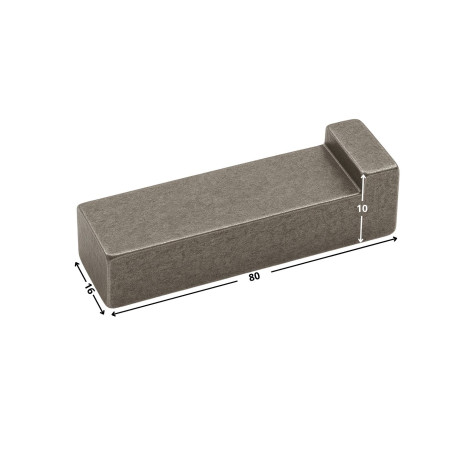 1 x Clavette à talon Acier brut 16X10 Longueur 80