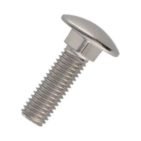 1 x TRCC JAPY tête ronde collet carré Inox A2 M6X25 Filetage total