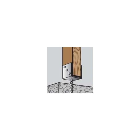 1 x Pied de poteau Forme U 60X100X91 Forte tenue à la corrosion Acier galvanisé à chaud