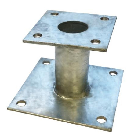 1 x Pied de poteau fixe 140X140 Forte tenue à la corrosion Acier galvanisé à chaud
