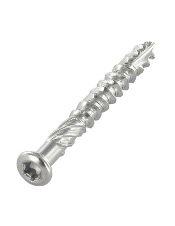 Vis terrasse TEKOR Tête fraisée Cranté TORX T20 4.5X60 Pointe antifendage type 17 Inox A2