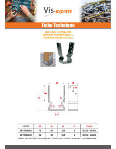 Support poutre Forme U 91X60X150 Forte tenue à la... 2