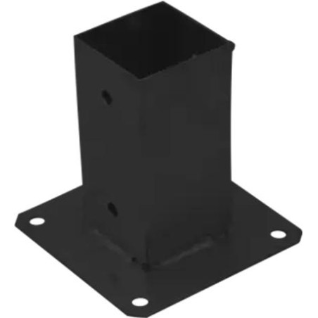 1 x Pied de poteau à boulonner 70X70 Noir