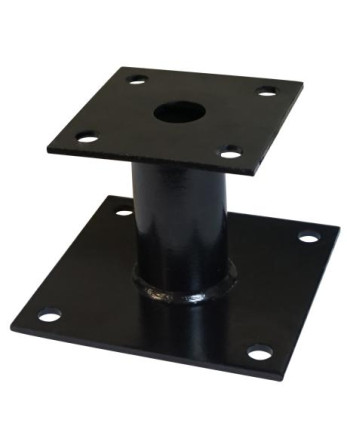 Pied de poteau fixe 140X140 Forte tenue à la corrosion Acier galvanisé à chaud Noir