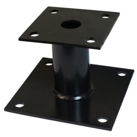 1 x Pied de poteau fixe 140X140 Forte tenue à la corrosion Acier galvanisé à chaud Noir