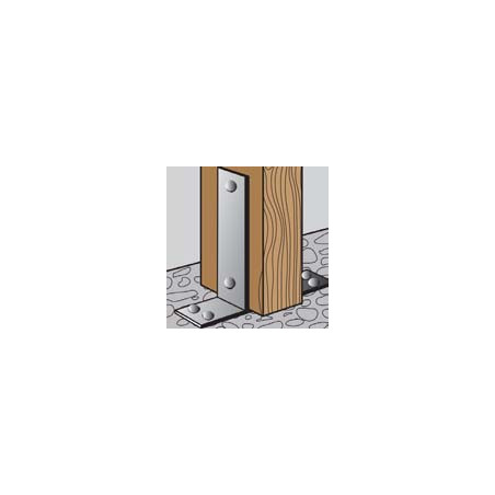 1 x Pied de poteau Forme U 91X50X200 Forte tenue à la corrosion Acier galvanisé à chaud