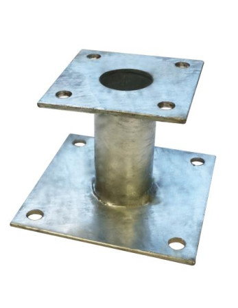Pied de poteau fixe 140X140 Forte tenue à la corrosion Acier galvanisé à chaud