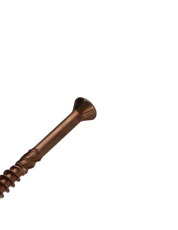 Vis terrasse TEKOR Tête fraisée bombée TFB TORX T25 5X50 Pointe antifendage type 17 Inox A4 Brun