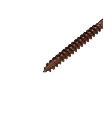 Vis terrasse TEKOR Tête fraisée bombée TFB TORX T25 5X50 Pointe antifendage type 17 Inox A4 Brun