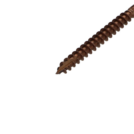 1 x Vis terrasse TEKOR Tête fraisée bombée TFB TORX T25 5X50 Pointe antifendage type 17 Inox A4 Brun