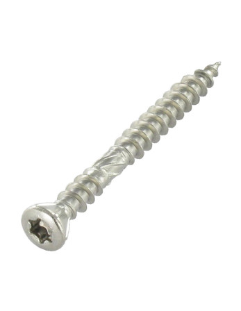 Vis terrasse TEKOR Double filet Tête fraisée TORX T25 5X50 Pointe antifendage type 17 Inox A2