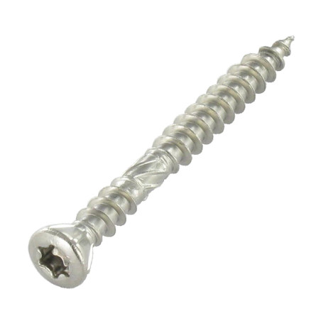 1 x Vis terrasse TEKOR Double filet Tête fraisée TORX T25 5X100 Pointe antifendage type 17 Inox A2