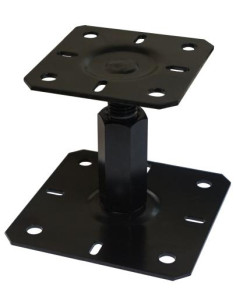 Pied de poteau réglable 130X130 M20 Noir