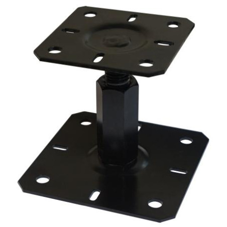 1 x Pied de poteau réglable 130X130 M20 Noir