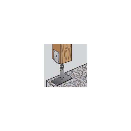 1 x Pied de poteau ajustable 80X160 Forte tenue à la corrosion Acier galvanisé à chaud