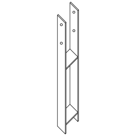 1 x Pied de poteau Forme H 91X600X60X6 Forte tenue à la corrosion Acier galvanisé à chaud