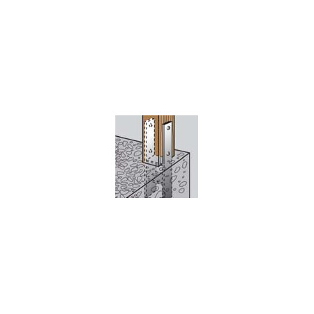 1 x Pied de poteau Forme H 91X600X60X6 Forte tenue à la corrosion Acier galvanisé à chaud