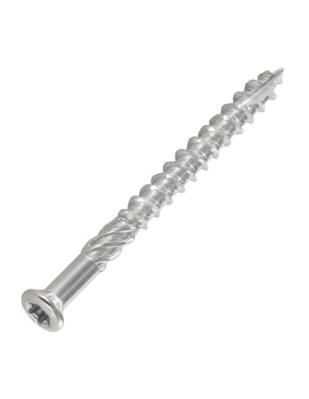 Vis terrasse TEKOR Tête fraisée bombée TFB TORX T20 4.5X50 Pointe antifendage type 17 Inox A4