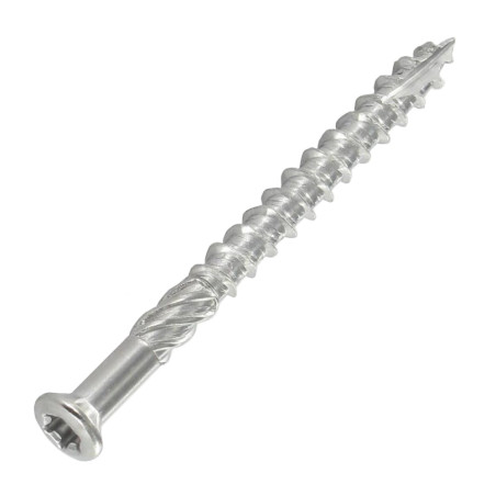 1 x Vis terrasse TEKOR Tête fraisée bombée TFB TORX T15 4X50 Pointe antifendage type 17 Inox A4