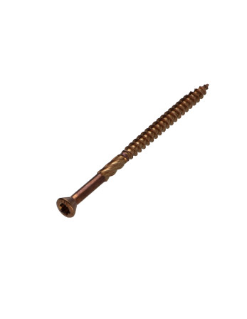 Vis terrasse TEKOR Tête fraisée Cranté TORX T25 Pointe antifendage type 17 5X70 Inox A2 Brun
