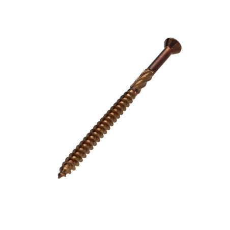 1 x Vis terrasse TEKOR Tête fraisée Cranté TORX T25 Pointe antifendage type 17 5X70 Inox A2 Brun