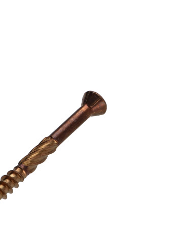 Vis terrasse TEKOR Tête fraisée Cranté TORX T25 Pointe antifendage type 17 5X70 Inox A2 Brun