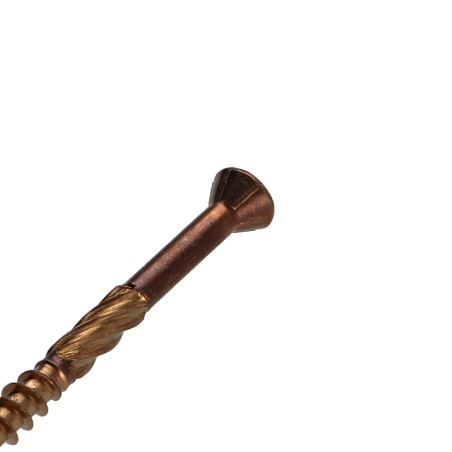 1 x Vis terrasse TEKOR Tête fraisée Cranté TORX T25 Pointe antifendage type 17 5X70 Inox A2 Brun