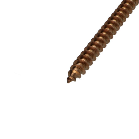 1 x Vis terrasse TEKOR Tête fraisée Cranté TORX T25 Pointe antifendage type 17 5X70 Inox A2 Brun