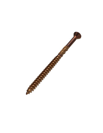 Vis terrasse TEKOR Tête fraisée Cranté TORX T25 Pointe antifendage type 17 5X80 Inox A2 Brun
